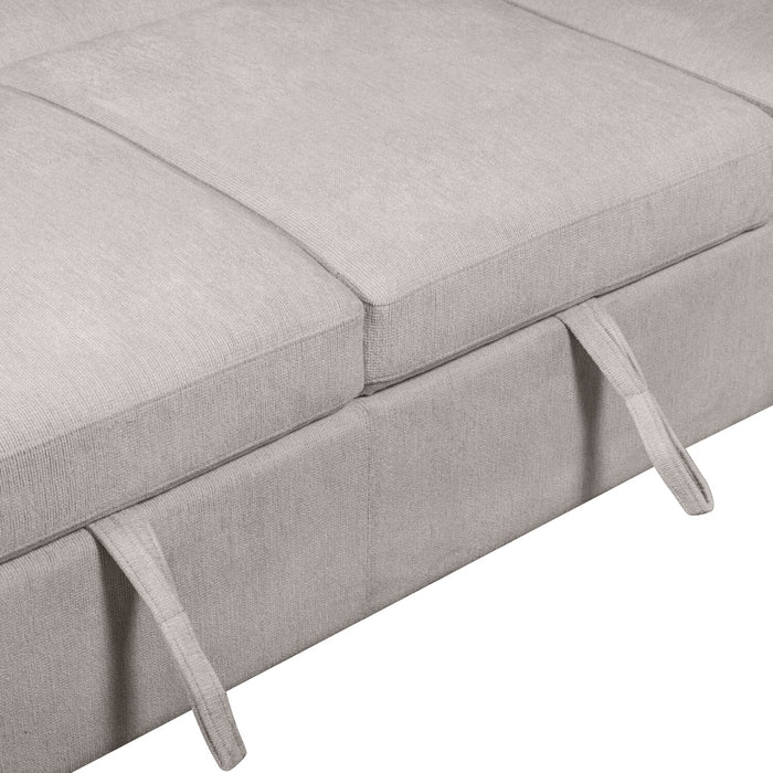 Envy 2-Piece Left-Facing Chenille Fabric Sleeper Sectional - Fog Grey