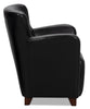 Zello 29.92" Faux Leather Accent Chair with Wood Legs - Black | Fauteuil d’appoint Zello de 29,92 po en similicuir avec pattes en bois - noir