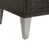 London 42" Industrial Coffee Table – Grey Wood Finish and Silvery Metal Legs | Table à café industrielle London de 42 po - fini en bois gris et pattes en métal argenté  | LONDOCTB
