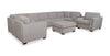 Vault 9-Piece Sectional with Sofa Bed Loveseat, Four Storage Chairs and Storage USB Console - Grey | Sofa sectionnel Vault 9 pièces avec causeuse-lit, 4 fauteuils de rangement et console de rangement avec USB - gris