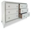 Halo Bedroom 6-Drawer Dresser with LED Light, 58"W x 35"H, Glam - White | Commode somptueuse Halo de 58 po (l) x 35 po (H) à 6 tiroirs avec éclairage à DEL pour la chambre à coucher - blanche