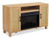 Reed 47" Contemporary Electric Fireplace with Storage – Light Teak | Foyer électrique contemporain Reed de 47 po avec rangement - teck clair