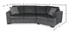 Made in Canada Legend 2-Piece Right-Facing Chenille Fabric Cuddler Sleeper Sectional - Pepper Grey | Sofa-lit sectionnel enveloppant de droite Legend 2 pièces fabriqué au Canada en tissu de chenille - gris poivre