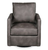 Ever 28" Swivel Leather-Like Fabric Accent Chair – Dark Brown  | Fauteuil d’appoint pivotant Ever de 28 po en tissu d’apparence cuir - brun foncé