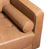 Edge 2-Piece Left-Facing Genuine Leather Sectional with Wood Legs and Removable Back Cushions - Brown | Sofa sectionnel de gauche Edge 2 pièces en cuir véritable avec pattes en bois et coussins de dossier amovibles - brun