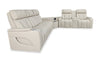 Zen 3-Piece Leather-Look Fabric Power Reclining Sectional with Massage, Drop-Down Console and Refrigerator - Apricot | Sofa sectionnel à inclinaison électrique Zen 3 pièces en similicuir avec massage, console rabattable et compartiment réfrigéré - abricot