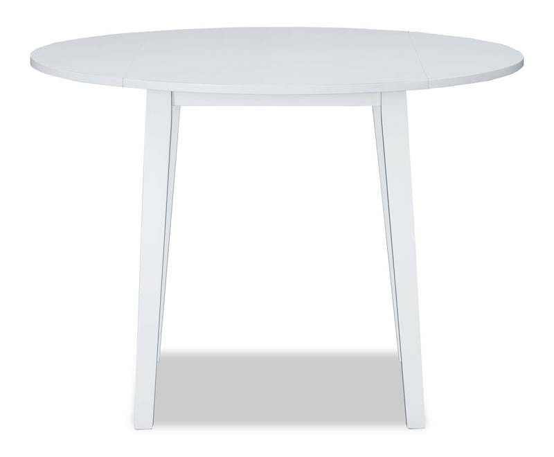 Bryn 3pc Dining Package with 42\" Drop-Leaf Table & 2 Chairs, Fabric -Two-Tone White & Grey