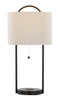 Orbit 28" Metal Table Lamp with Wireless Charging and Natural Linen Shade – Oil Bronze | Lampe de table Orbit de 28 po en métal avec recharge sans fil et abat-jour en lin naturel – bronze huilé