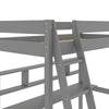 Brody Loft Bed with Built-in Desk, Ladder & Guardrails for Kids & Teens, Grey - Twin Size | Lit mezzanine Brody gris avec bureau intégré, échelle et garde-corps pour enfants et adolescents - format lit simple