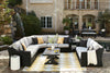 Jasper Outdoor Patio Armless Chair - Resin Wicker, Nuvella Fabric, UV & Weather Resistant - Grey/Black | Fauteuil sans accoudoirs Jasper pour la terrasse à l’extérieur - osier en résine, tissu Nuvella