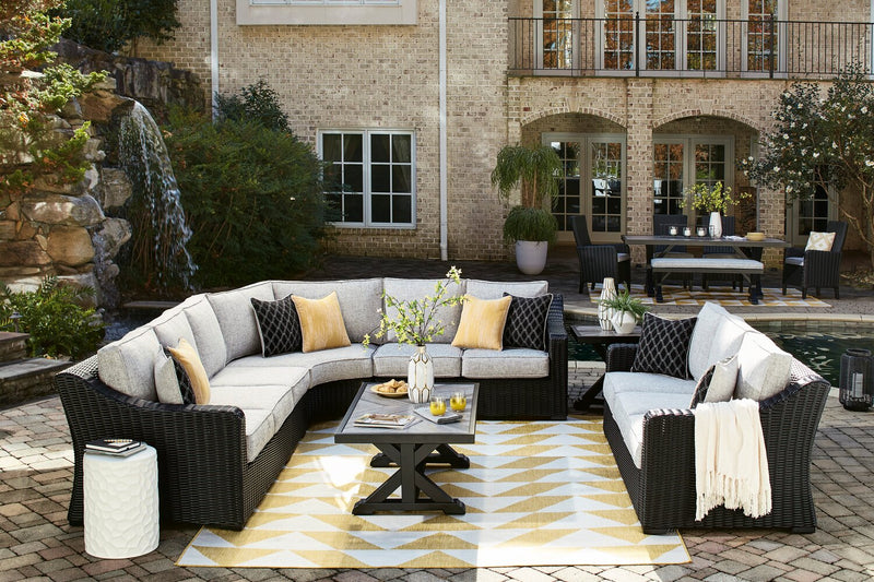 Jasper Outdoor Patio Armless Chair - Resin Wicker, Nuvella Fabric, UV & Weather Resistant - Grey/Black