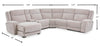 Shaquille O’Neal Home Legacy 6-Piece Left-Facing Power Reclining Sectional with Shaq-o-pedic Comfort - Grey  | Sofa sectionnel de gauche à inclinaison électrique Legacy de Shaquille O’Neal Home 6 pièces avec confort Shaq-o-pedic - gris  | LEGAFLS6