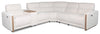 Sable Modular 6-Piece Chenille Fabric Power Reclining Sectional with Power Headrests and USB Port - Alabaster White | Sofa sectionnel modulaire à inclinaison électrique Sable 6 pièces en chenille avec appuie-têtes électriques et port USB - blanc albâtre
