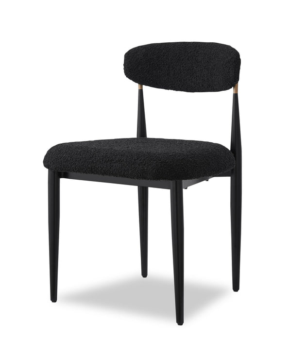 Kort & Co. Capri 7pc Dining Set with Table & 6 Chairs, Gold Accent, Pedestal Base, 72\"W - Black