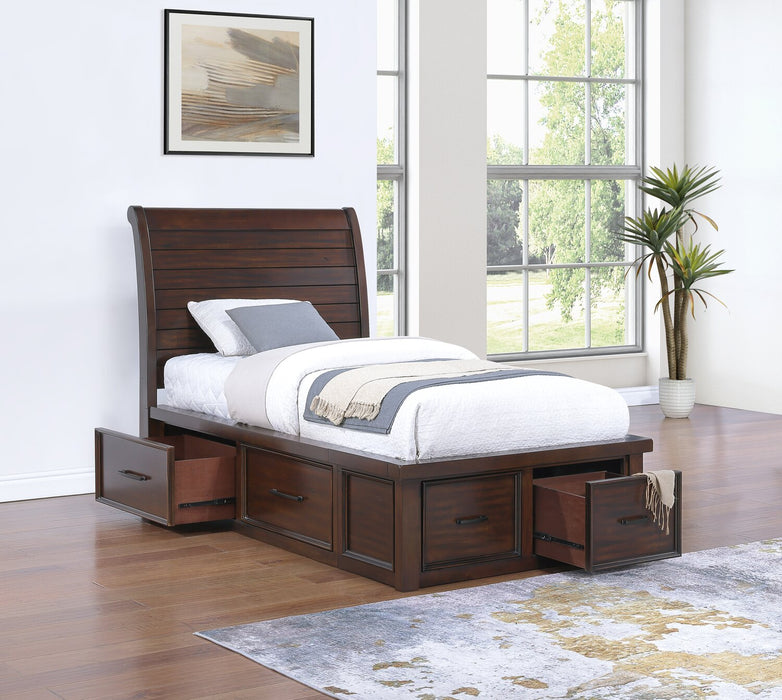 Sonoma Platform Storage Bed with Headboard & Frame, Mango Brown - Twin Size