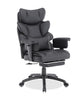 Tommy 28.7" Faux Leather Adjustable Office Chair with Footrest and Adjustable Arms – Black  | Chaise de bureau réglable Tommy de 28.7 po en similicuir avec repose-pieds et accoudoirs réglables - noire
