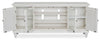 Baron 72” Rustic Pine TV Stand with Storage and Cable Management for TVs up to 80” - Alabaster | Meuble pour téléviseur rustique Baron de 72 po en pin avec rangement et système de gestion des