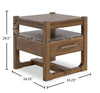 Gideon 24” Solid Wood Country-Style End Table - Brown | Table de bout Gideon de 24 po de style champêtre en bois massif - brun