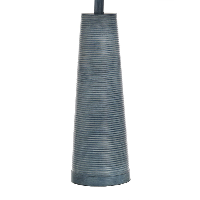Sadie 31.5\" Textured Table Lamp with White Shade – Denim Wash 