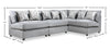 Scott Living Evolve Modular 4-Piece Linen-Look Fabric Sectional with Feather Down Cushions - Grey | Sofa sectionnel modulaire Evolve de Scott Living 4 pièces en tissu d’apparence lin avec coussins en duvet et plumes - gris
