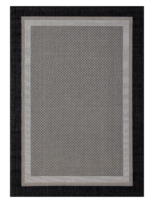 Milo 6'7\" x 9'6\" Flatweave Monochromatic Outdoor Rug – Grey
