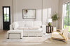Coast 3-Piece Left-Facing Ivory White Fabric Sleeper Sectional with Storage Chaise and Storage Armrest | Sofa-lit sectionnel de gauche Coast 3 pièces en tissu blanc ivoire avec fauteuil long de rangement et accoudoir de rangement