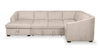 Envy 3-Piece Left-Facing Chenille Fabric Sleeper Sectional with Storage Chaise - Almond Beige | Sofa-lit sectionnel de gauche Envy 3 pièces en tissu de chenille avec fauteuil long de rangement - beige amande