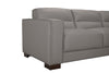 Citadel 2-Piece Right-Facing Top-Grain Genuine Leather Sectional with Wood Legs - Grey | Sofa sectionnel de droite Citadel 2 pièces en cuir véritable de qualité supérieure avec pattes en bois - gris