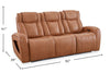 Shaquille O’Neal Home Titan 92" Genuine Leather Power Reclining Sofa with Shaq-o-pedic Comfort – Earth | Sofa à inclinaison électrique Titan de Shaquille O’Neal Home de 92 po en cuir véritable avec confort Shaq-o-pedic -  terre