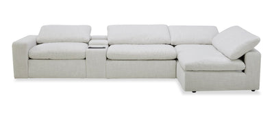 Sky Modular 5-piece Fabric Power Sectional – Nathan Wheat  | Sofa sectionnel modulaire à inclinaison électrique Sky 5 pièces en tissu - blé Nathan