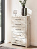 Derekson Bedroom Chest of Drawers, 5-Drawer, 31.7"W x 53.9"H - Rustic White | Commode verticale de chambre à coucher Derekson de 31,7 po (L) x 53,9 po (H) à 5 tiroirs - blanc rustique