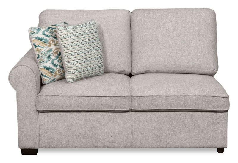 Scott Living Haven 2-Piece Right-Facing Chenille Fabric Cuddler Sectional - Grey