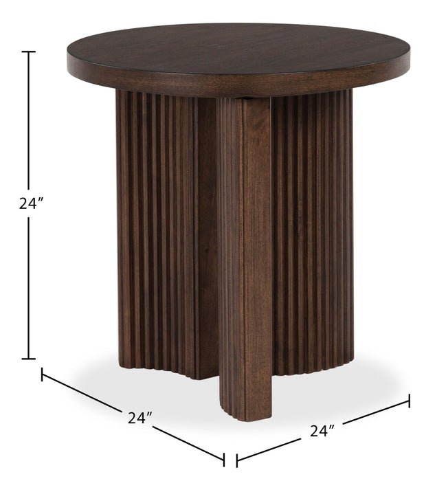Barlow 24” Solid Wood Mid-Century Modern End Table - Brown
