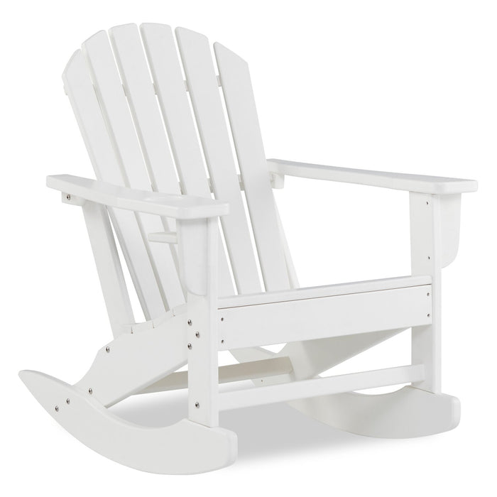 Bask Outdoor Patio Rocking Chair - High Density Plastic, UV & Weather Resistant - White