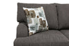 Made in Canada Nofia 58" Chenille Fabric Loveseat with Two Accent Pillows and Wood Legs - Charcoal Grey | Causeuse Nofia de 58 po fabriquée au Canada en tissu de chenille avec 2 coussins décoratifs et pattes en bois - gris anthracite