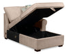 Scott Living Haven 3-Piece Left-Facing Chenille Fabric Cuddler Sleeper Sectional with Storage - Taupe | Sofa-lit sectionnel enveloppant de gauche Haven de Scott Living 3 pièces en tissu de chenille avec rangement - taupe