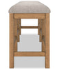 Archer Counter-Height Dining Bench with Fabric Seat, 72"W - Light Brown | Banc de salle à manger Archer de hauteur comptoir avec siège en tissu, 72 po (L) - brun clair