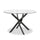 Zoe Dining Table with Glass Top, Metal Geometric Base, 47"W Round - Black
