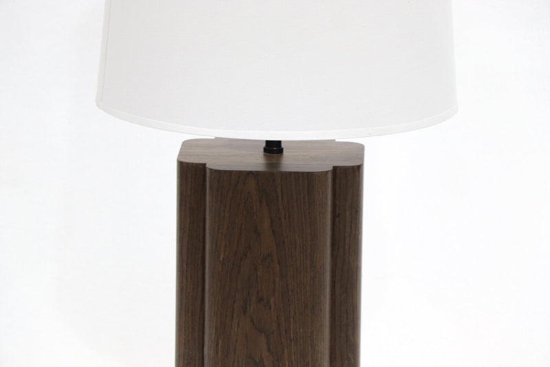 Wren 28.7\" Table Lamp with Linen Shade – Dark Walnut 