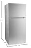 Danby 27.56” 14.2 Cu. Ft. Apartment Size Top Mount Refrigerator - Stainless Steel - DFF142E1SSDB 	 | Réfrigérateur Danby de format appartement de 14,2 pi3 et de 27,56 po à congélateur supérieur - acier inoxydable - DFF142E1SSDB