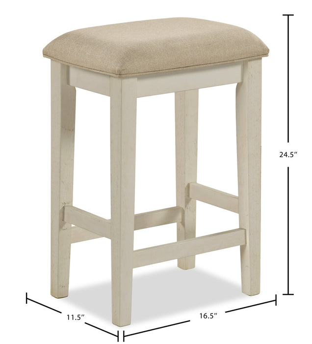 Nyles 60\" Contemporary Dining Table with 3 Counter-Height Stools and USB Ports- Buttermilk