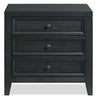 Casa Bedside 3-Drawer Nightstand with USB Port, 27"W x 26.5"H, Wood - Black | Table de nuit Casa de 27 po (l) x 26,5 po (H) en bois à 3 tiroirs avec port USB - noire