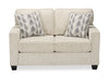 Made in Canada Lennox 57" Chenille Fabric Loveseat with Reversible Cushions and Accent Pillows - Taupe | Causeuse Lennox de 57 po fabriquée au Canada en tissu de chenille avec coussins réversibles et coussins décoratifs - taupe