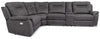 Floy 5-Piece Faux Suede Power Reclining Sectional with Power Headrests, Storage Console and USB Port - Grey | Sofa sectionnel à inclinaison électrique Floy 5 pièces en suédine avec appuie-têtes électriques, console de rangement et port USB - gris