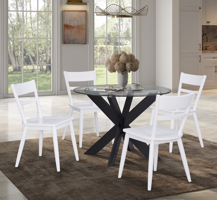 Remi Dining Chair with Curved Ladder-Back - White