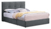 Amos Charcoal Upholstered Storage Bed Base - King | Base de lit de rangement rembourrée Amos anthracite - format très grand lit
