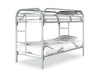 Logan Bunk Bed with Ladders & Guard Rail for Kids, Grey Metal - Twin/Twin