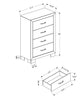 Ethan Bedroom Chest of Drawers, 4-Drawer, 32"W x 46"H - Rustic Brown | Commode verticale de chambre à coucher Ethan de 32 po (L) x 46 po (H) à 4 tiroirs - brun rustique