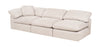 Eclipse Modular 6-Piece Linen-Look Fabric Sectional with Ottomans and Reversible Feather Down Cushions - Linen White | Sofa sectionnel modulaire Eclipse 6 pièces en tissu d’apparence lin avec poufs et coussins réversibles en duvet et plumes - blanc lin