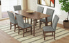 Rain 7pc Dining Set with Table & 6 Grey Chairs, 72"W - Grey/Brown | Ensemble de salle à manger Rain 7 pièces avec table de 72 po (L) et 6 chaises grises - gris et brun